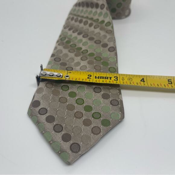 Calvin Klein Green and Brown Tie Polka Dot Pattern Career Office Necktie NWT - Picture 5 of 6